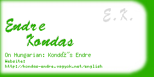 endre kondas business card